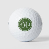 Persoonlijk monogram en boomtop frame golfballen (Voorkant)