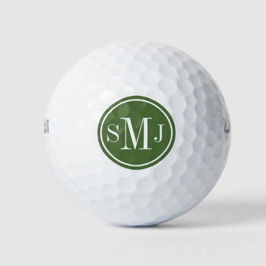 Persoonlijk monogram en boomtop frame golfballen (Voorkant)
