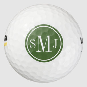 Persoonlijk monogram en boomtop frame golfballen