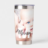 Persoonlijk monogram en foto geïsoleerde drinkbeker (Links)