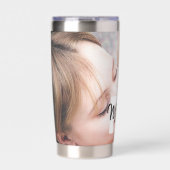 Persoonlijk monogram en foto geïsoleerde drinkbeker (Voorkant)