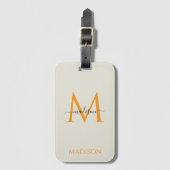 Persoonlijk monogram en naam bagagelabel (Voorkant (verticaal))