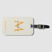 Persoonlijk monogram en naam bagagelabel (Voorkant (horizontaal))
