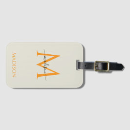 Persoonlijk monogram en naam bagagelabel