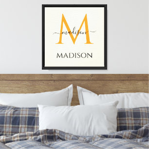 Persoonlijk monogram en naam canvas afdruk