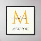Persoonlijk monogram en naam canvas afdruk (Voorkant)