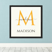 Persoonlijk monogram en naam canvas afdruk (Insitu (Houten vloer))