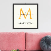 Persoonlijk monogram en naam canvas afdruk (Insitu (Woonkamer))