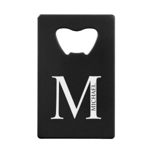 Persoonlijk monogram en naam creditkaart flessenopener