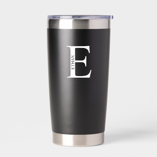 Persoonlijk monogram en naam geïsoleerde drinkbeker (Links)