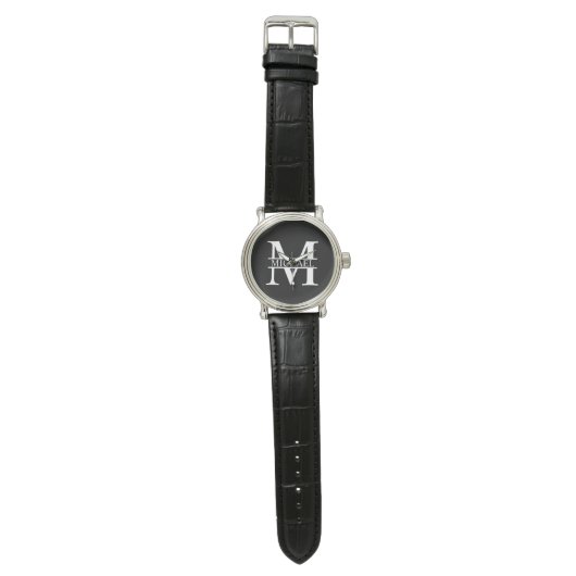 Persoonlijk monogram en naam horloge (Vlak)