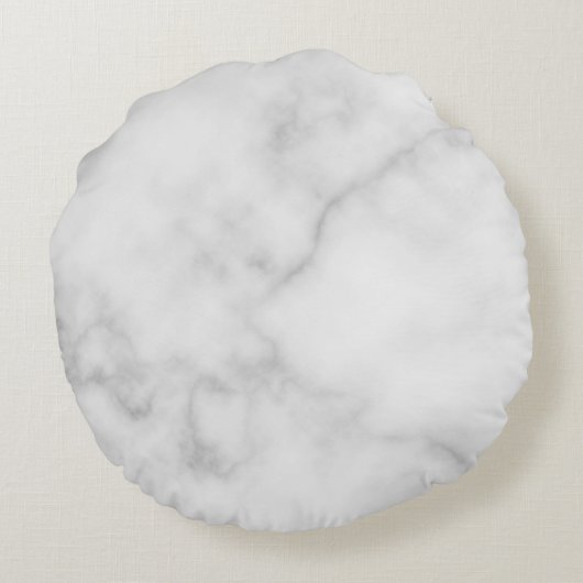 Persoonlijk monogram en naam in wit marmer rond kussen (Achterkant)