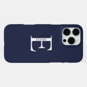 Persoonlijk monogram en naam iPhone hoesje (Achterkant horizontaal)