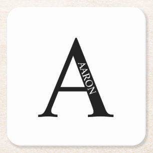 Persoonlijk Monogram en Naam Kartonnen Onderzetters