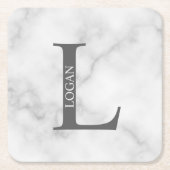 Persoonlijk Monogram en Naam Kartonnen Onderzetters (Voorkant)