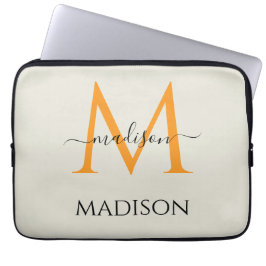 Persoonlijk monogram en naam laptop sleeve