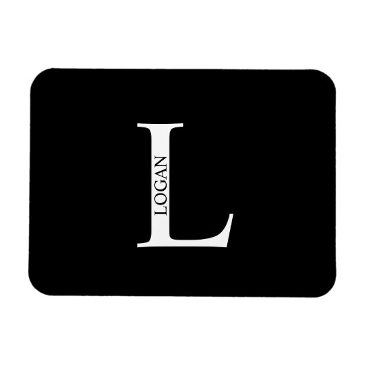 Persoonlijk monogram en naam magneet (Horizontaal)