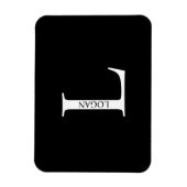 Persoonlijk monogram en naam magneet (Verticaal)