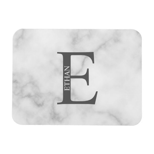 Persoonlijk monogram en naam magneet (Horizontaal)