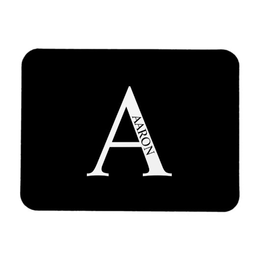 Persoonlijk monogram en naam magneet (Horizontaal)
