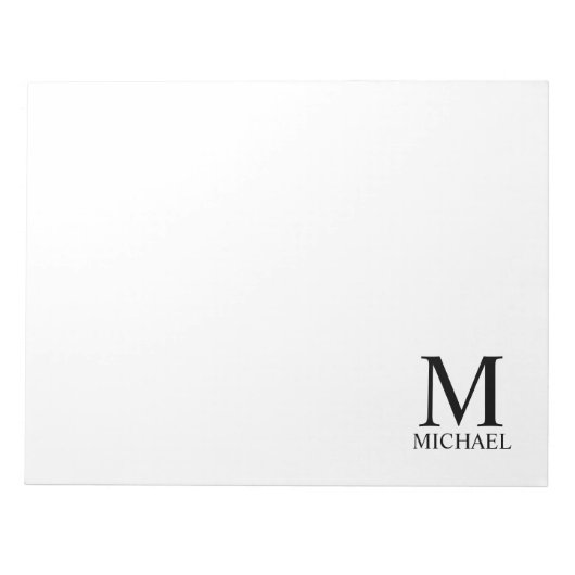 Persoonlijk monogram en naam notitieblok (Voorkant)