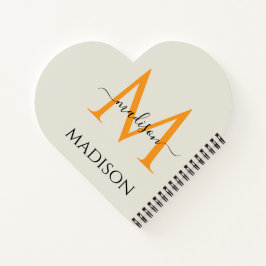 Persoonlijk monogram en naam notitieboek