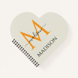 Persoonlijk monogram en naam notitieboek