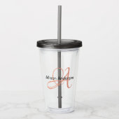 Persoonlijk monogram en naam op maat acryl drinkbeker (Voorkant)