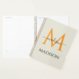 Persoonlijk monogram en naam planner