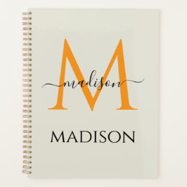 Persoonlijk monogram en naam planner
