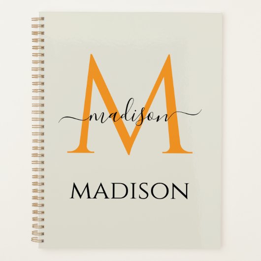 Persoonlijk monogram en naam planner (Voorkant)