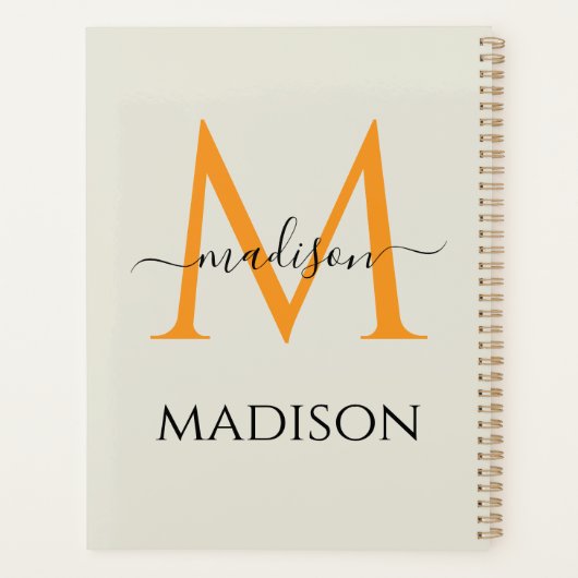 Persoonlijk monogram en naam planner (Achterkant)