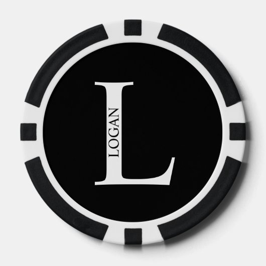 Persoonlijk monogram en naam poker chips (Voorkant)