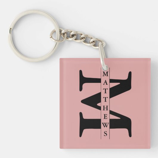 Persoonlijk Monogram en Naam Poker Sleutelhanger (voorkant)