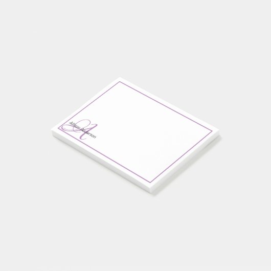 Persoonlijk monogram en naam post-it® notes (Schuin)