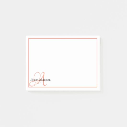 Persoonlijk monogram en naam post-it® notes (Voorkant)
