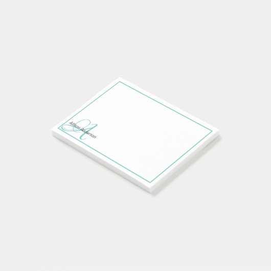 Persoonlijk monogram en naam post-it® notes (Schuin)