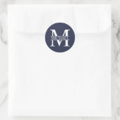 Persoonlijk monogram en naam ronde sticker (Tas)