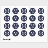 Persoonlijk monogram en naam ronde sticker (Vel)