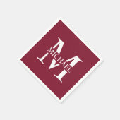 Persoonlijk monogram en naam servet (Hoek)