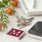 Persoonlijk Monogram en Naam Sleutelhanger (Zijkant)