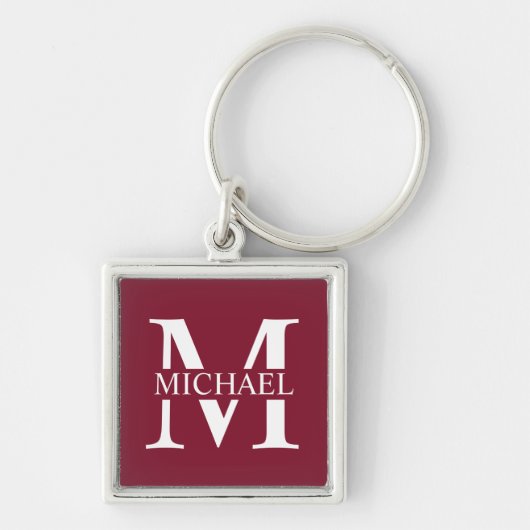 Persoonlijk Monogram en Naam Sleutelhanger (Voorkant)