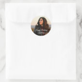 Persoonlijk monogram foto en/of naam/bericht  ronde sticker (Tas)
