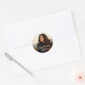 Persoonlijk monogram foto en/of naam/bericht  ronde sticker (Envelop)