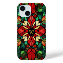 Persoonlijk Monogram Gebrandschilderd Glas Kerstmi