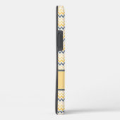 Persoonlijk monogram geel grijs chevron Case-Mate iPhone case (Achterkant / Rechts)
