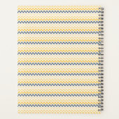 Persoonlijk monogram geel grijs chevron planner (Achterkant)
