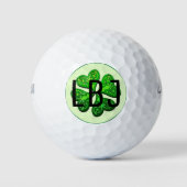 Persoonlijk monogram geluksbrenger vierbladige kla golfballen (Voorkant)