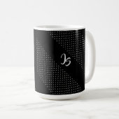 Persoonlijk monogram Geometric Trendy Black Patter Koffiemok (Voorkant rechts)