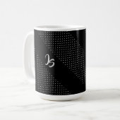 Persoonlijk monogram Geometric Trendy Black Patter Koffiemok (Voorkant links)